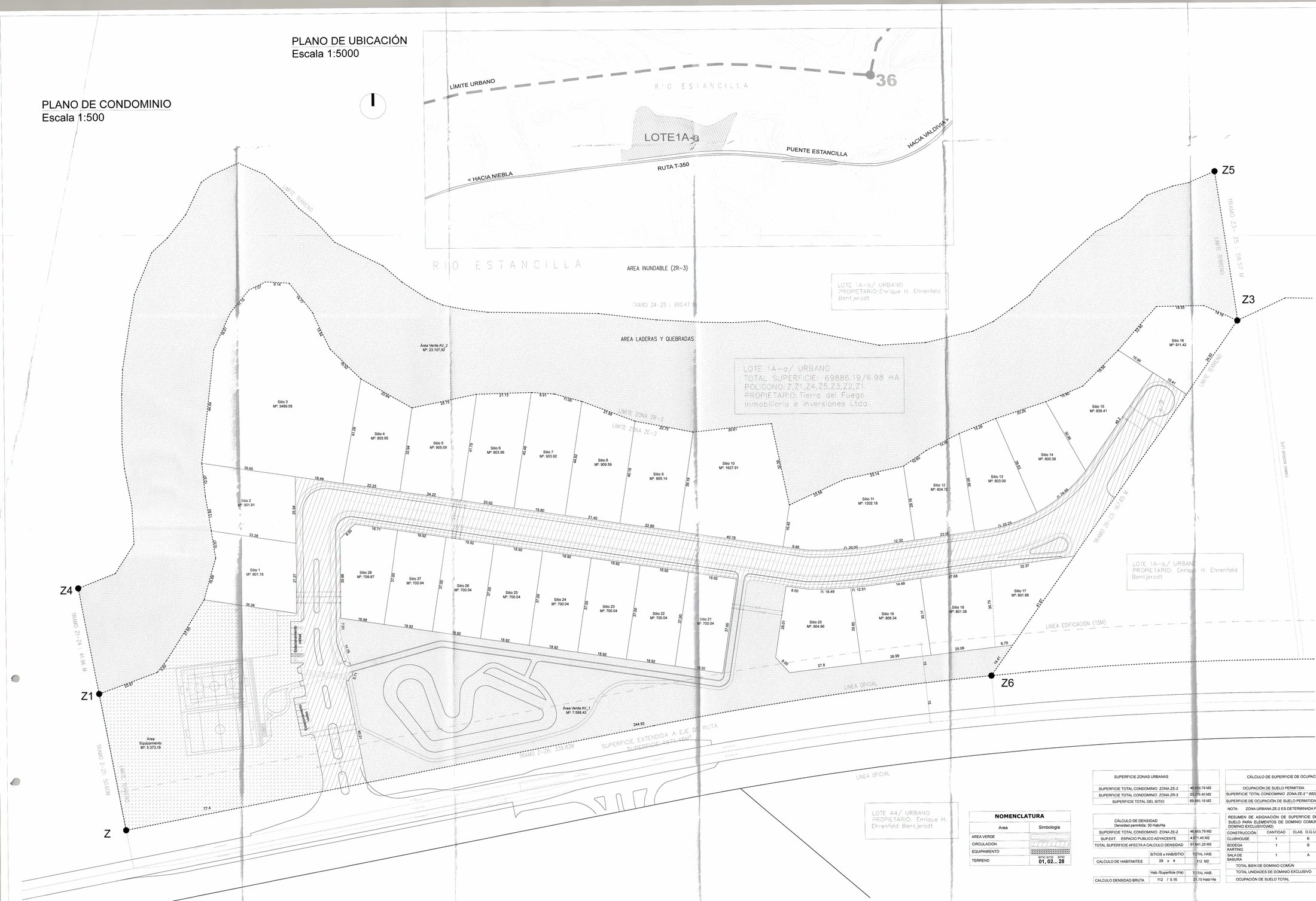 Plano oficial del Proyecto Santa Olivia con la numeración de cada lote
